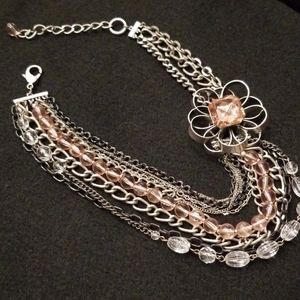 Beautiful Multi Strand Pink Necklace 10 Strand